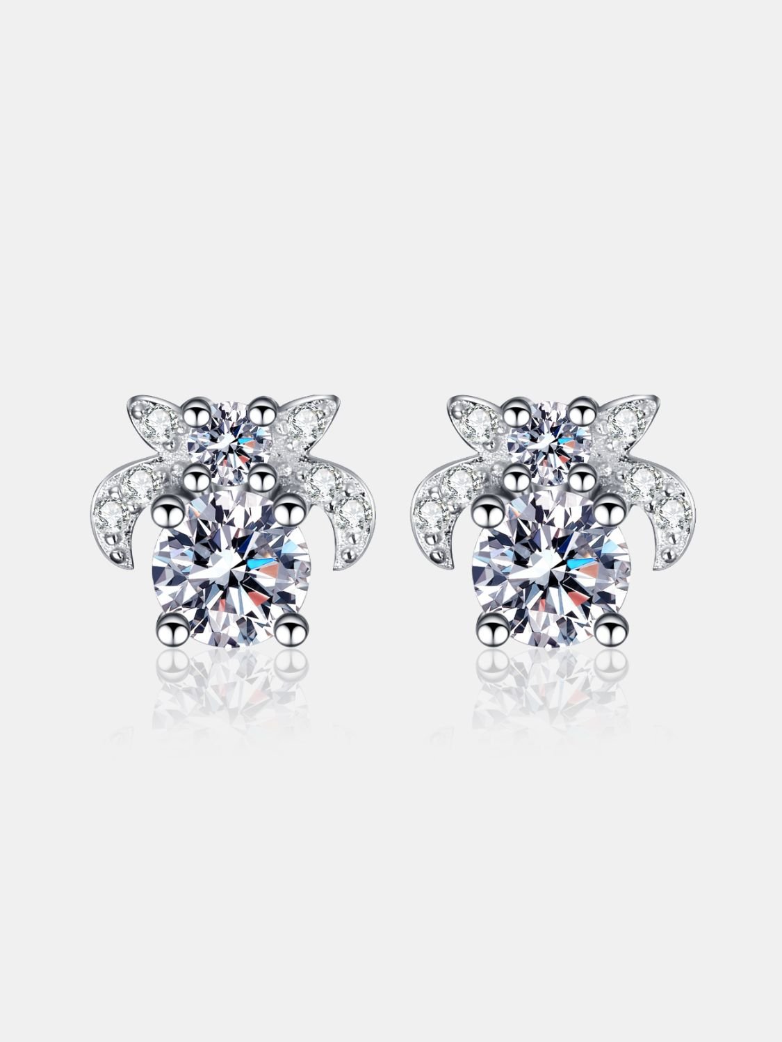 1 Carat Moissanite 925 Sterling Silver Stud Earrings - Velvoza