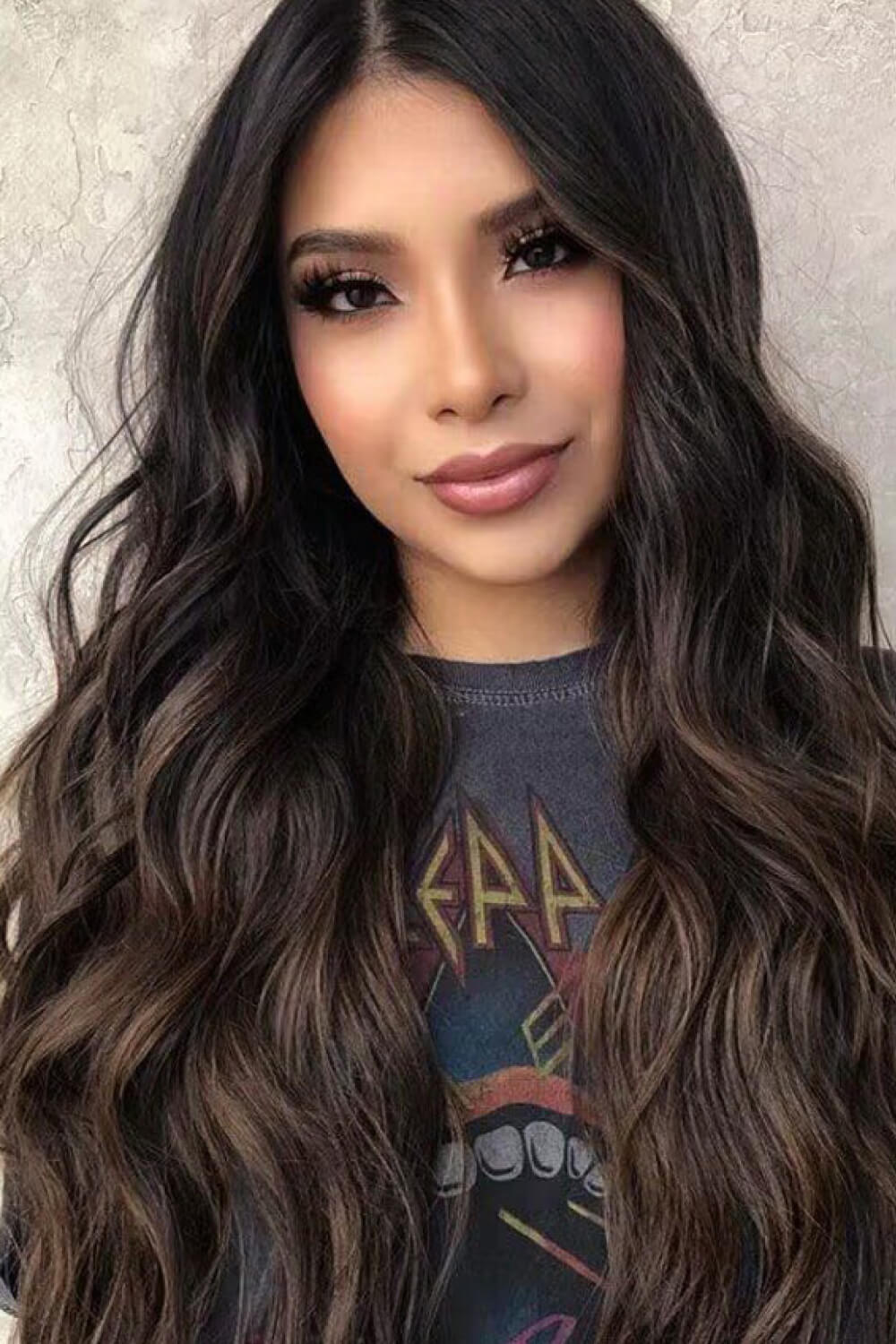 13*2" Lace Front Wigs Synthetic Long Wave 26" Heat Safe 150% Density in Brown - Velvoza