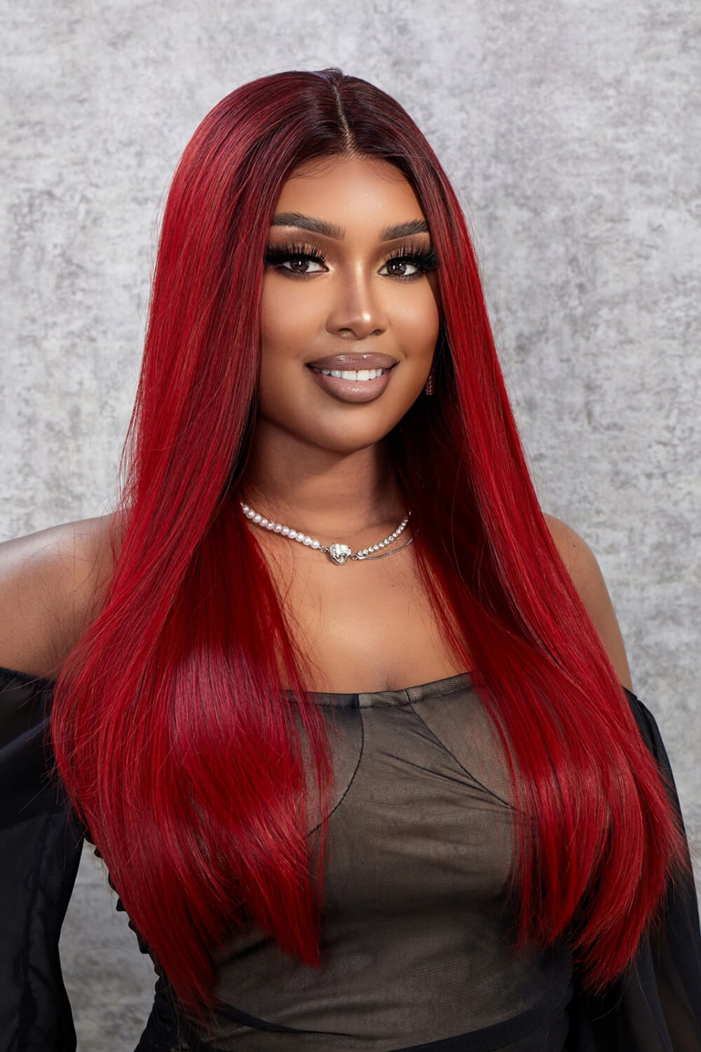 13*2" Lace Front Wigs Synthetic Straight 26" 150% Density - Velvoza