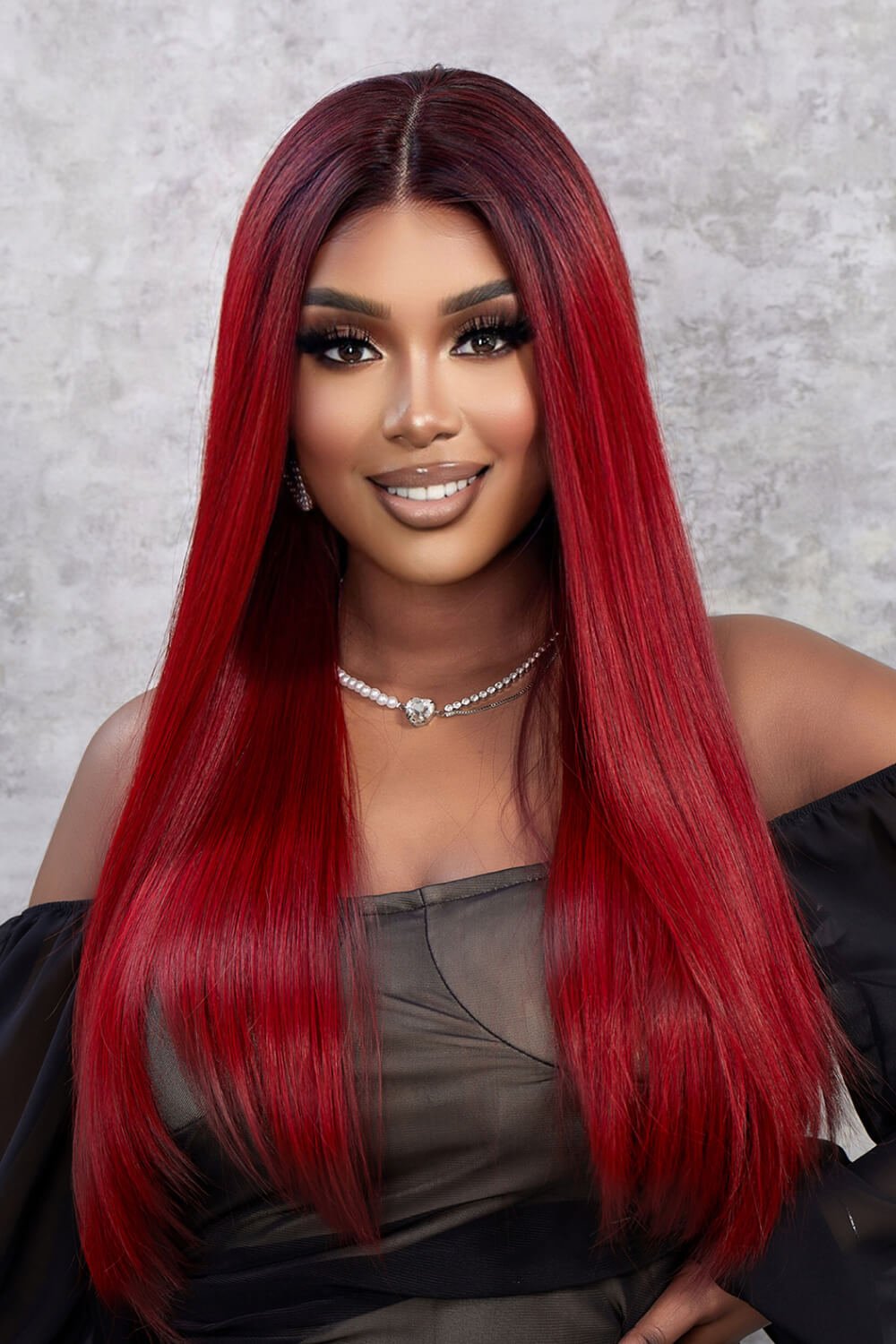 13*2" Lace Front Wigs Synthetic Straight 26" 150% Density - Velvoza