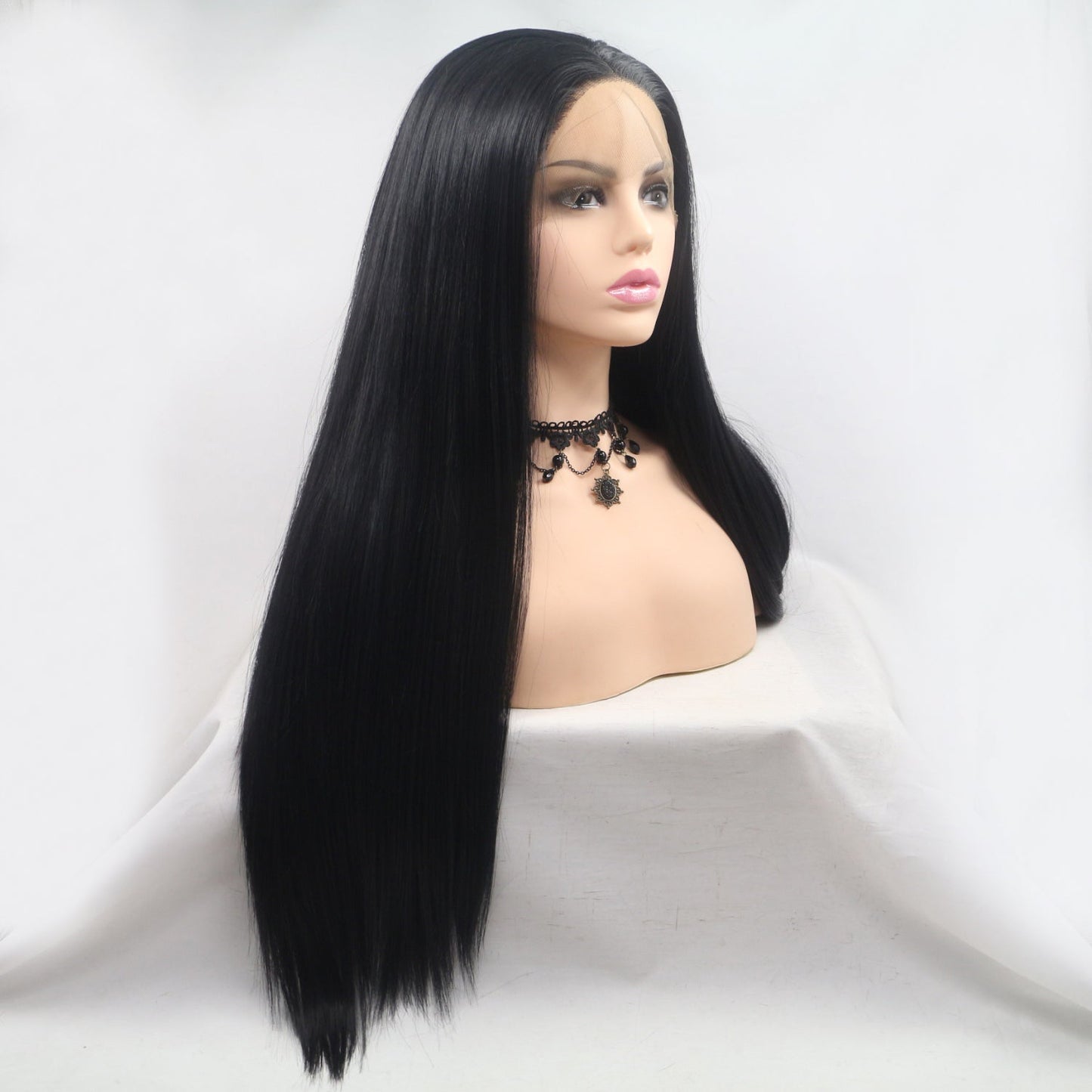 13*3" Lace Front Wigs Synthetic Long Straight 24" 130% Density - Velvoza