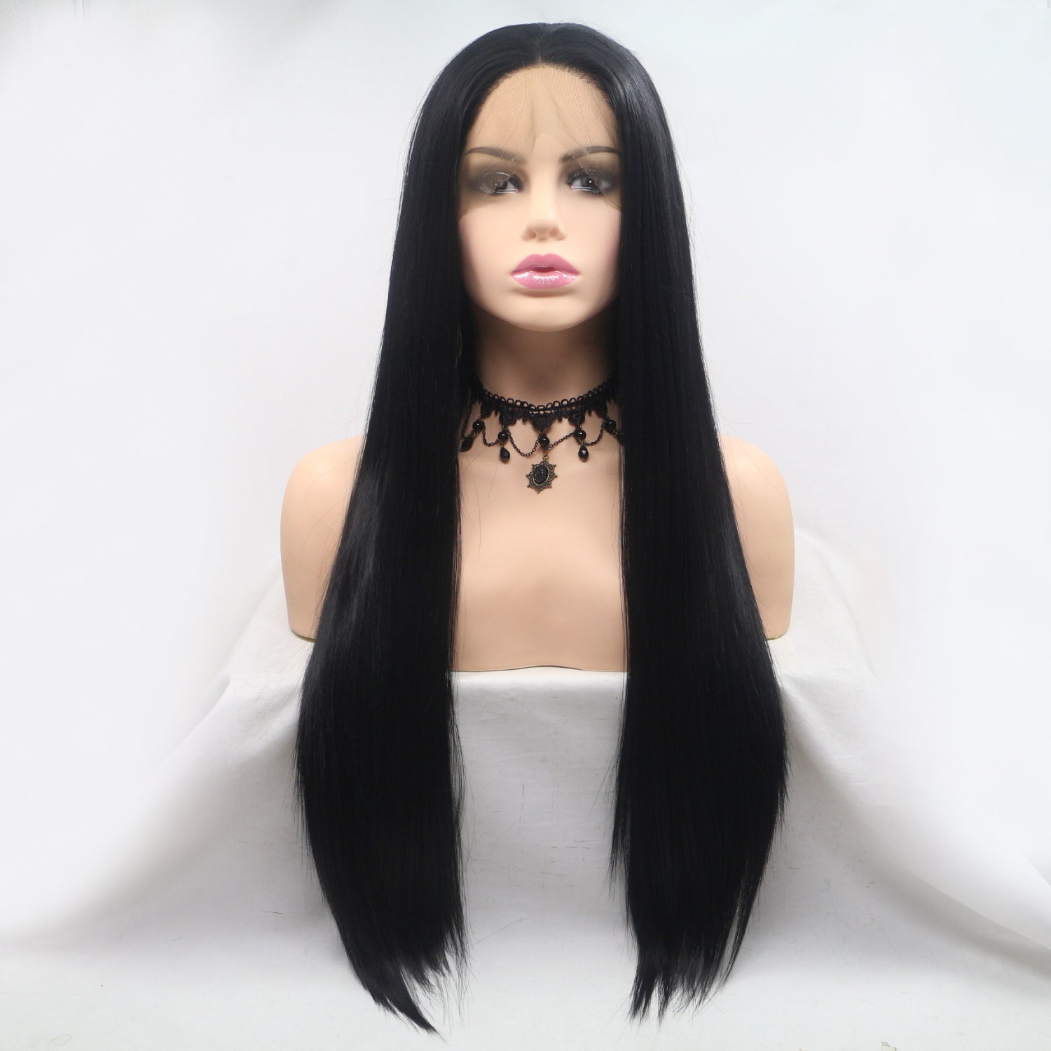 13*3" Lace Front Wigs Synthetic Long Straight 24" 130% Density - Velvoza