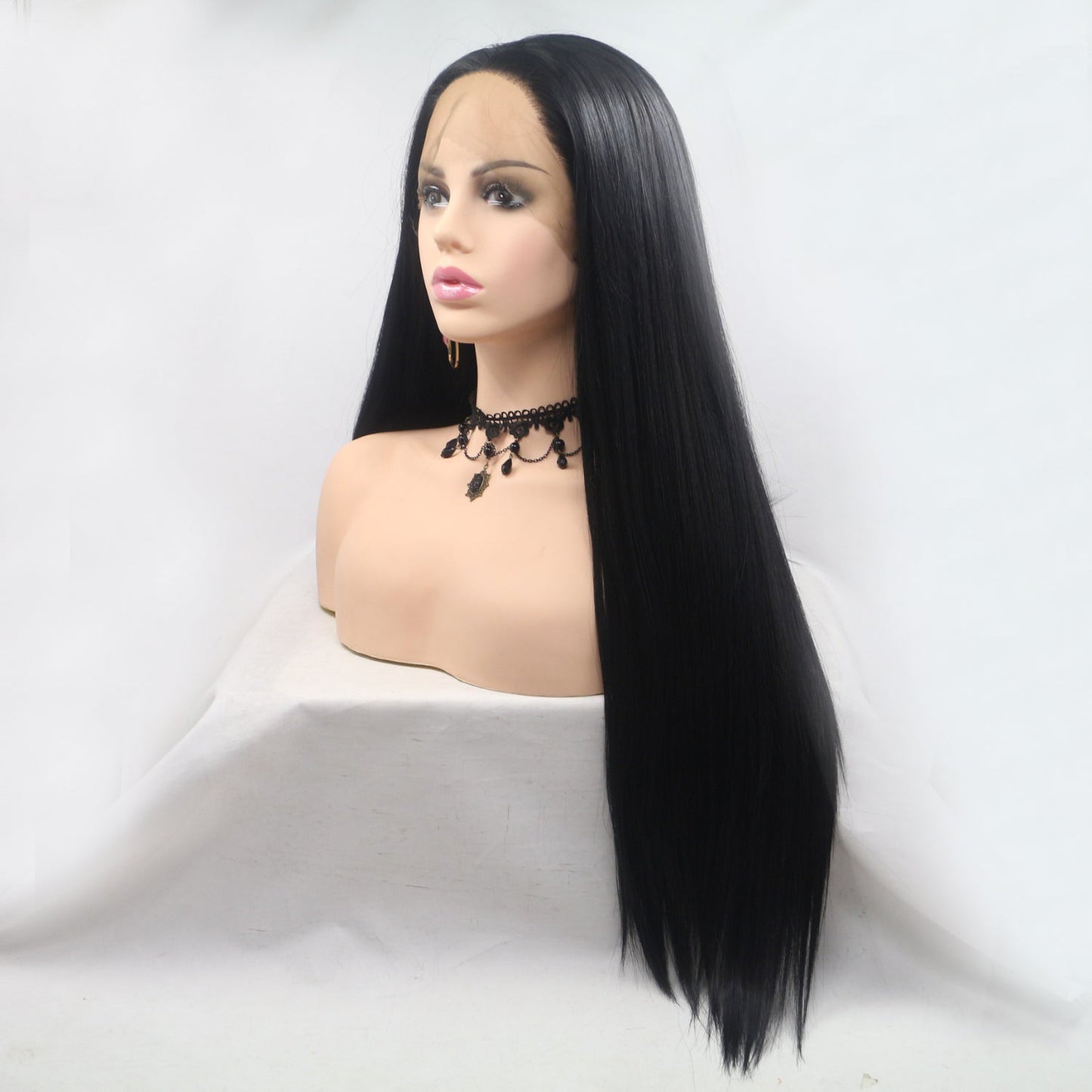 13*3" Lace Front Wigs Synthetic Long Straight 24" 130% Density - Velvoza