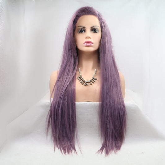 13*3" Lace Front Wigs Synthetic Long Straight 24" 130% Density - Velvoza