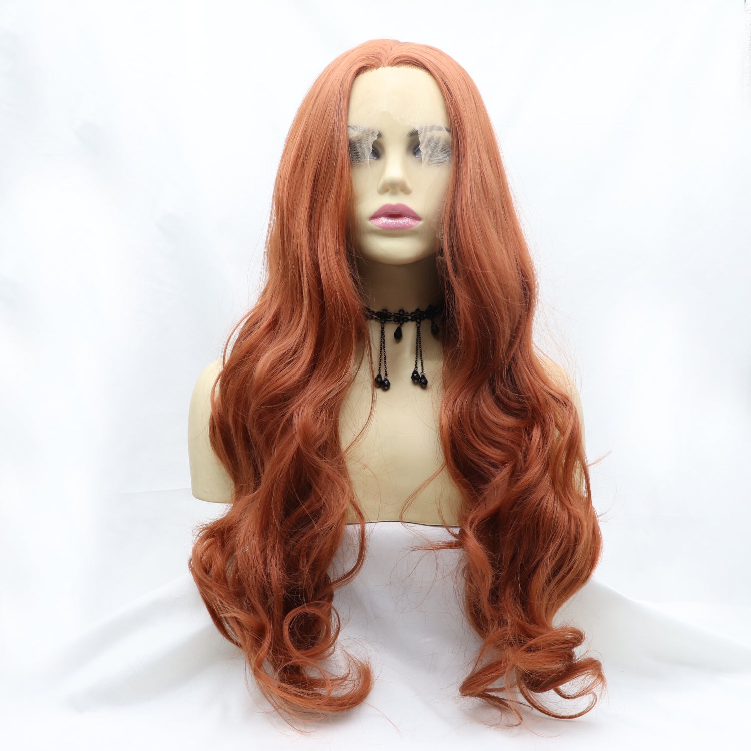 13*3" Lace Front Wigs Synthetic Long Wavy 24" 130% Density - Velvoza