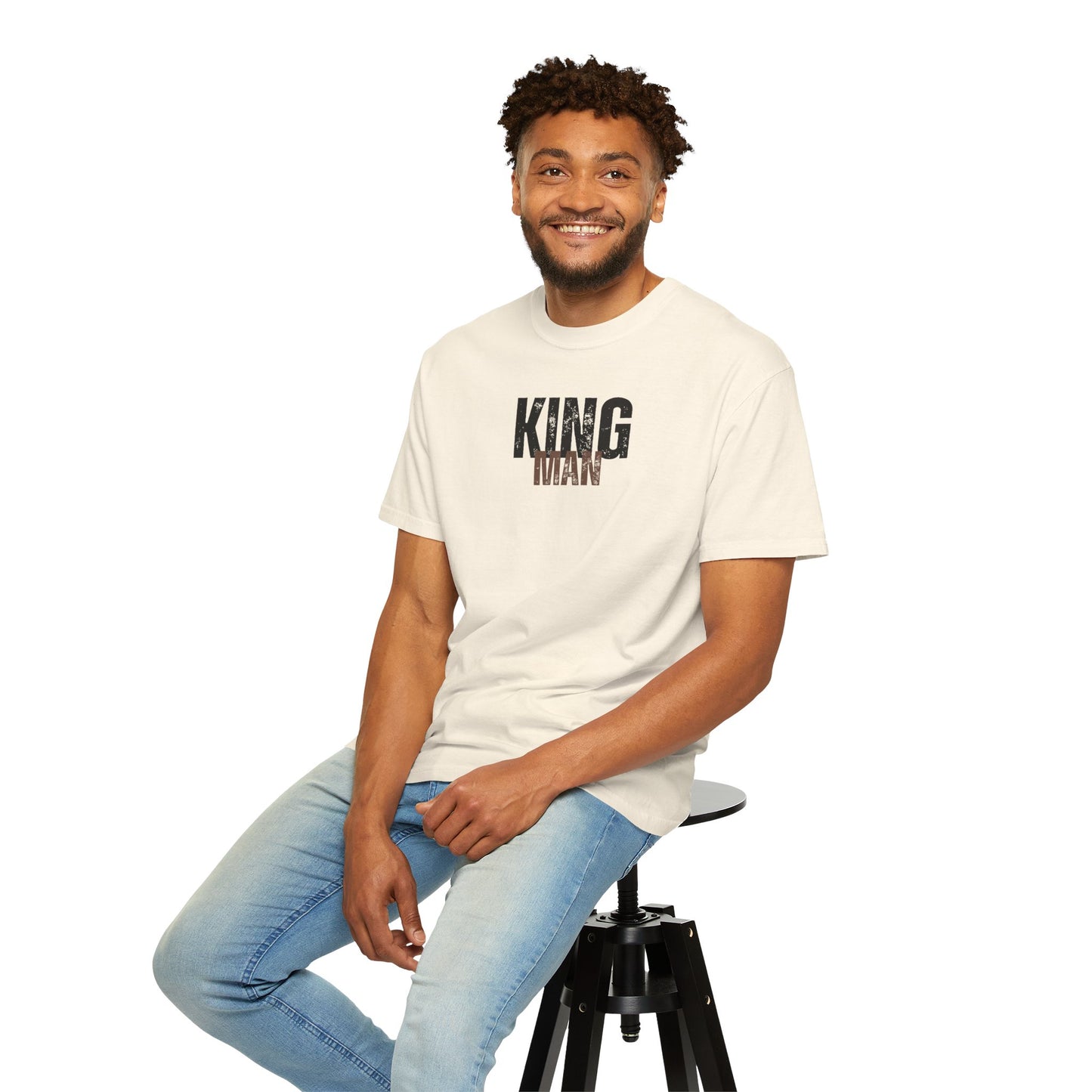 King Man T-shirt in Garment-Dyed