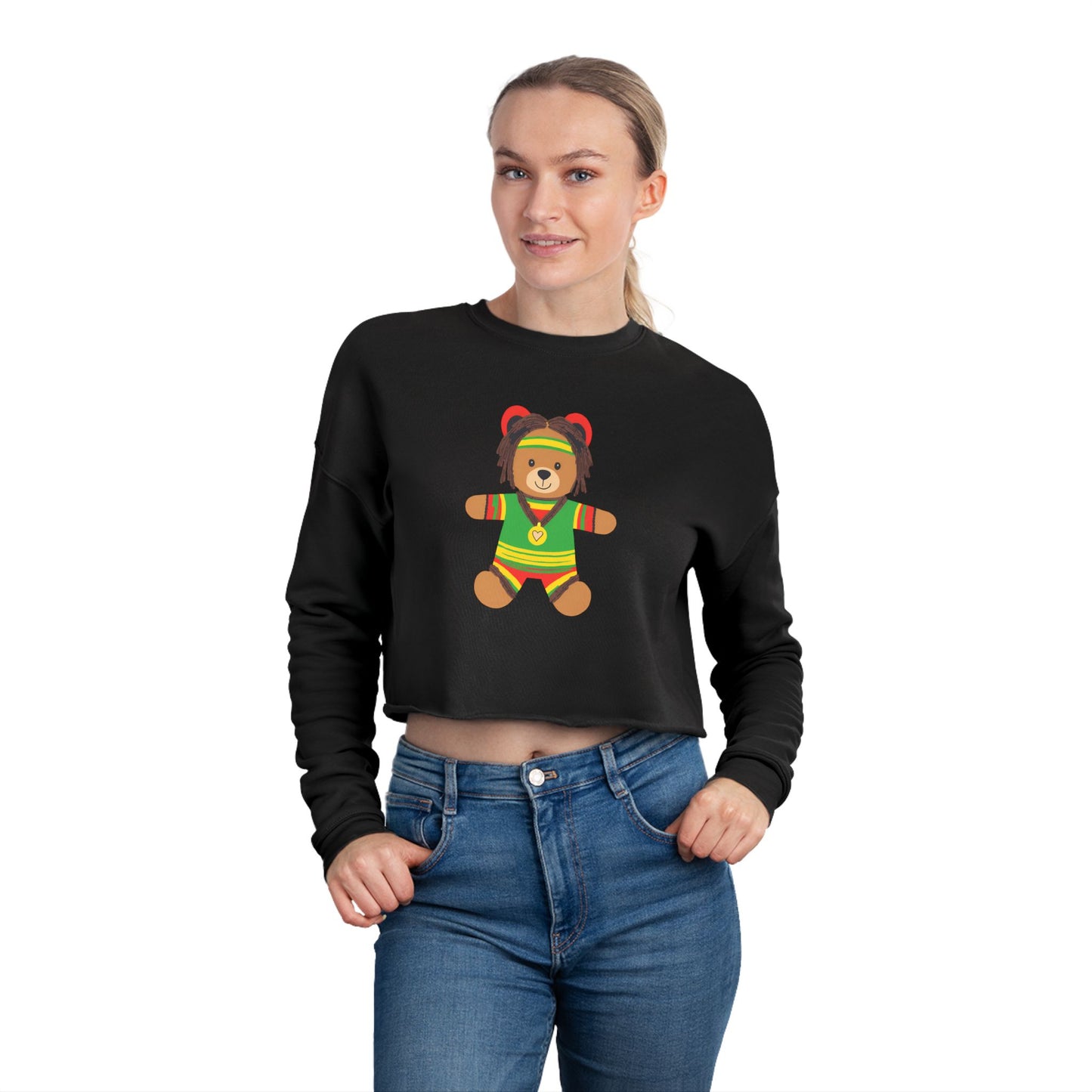 RastaBear Cropped Sweatshirt for Women