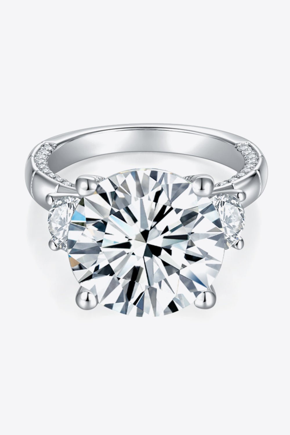 8.6 Carat Moissanite Platinum - Plated Ring - Velvoza