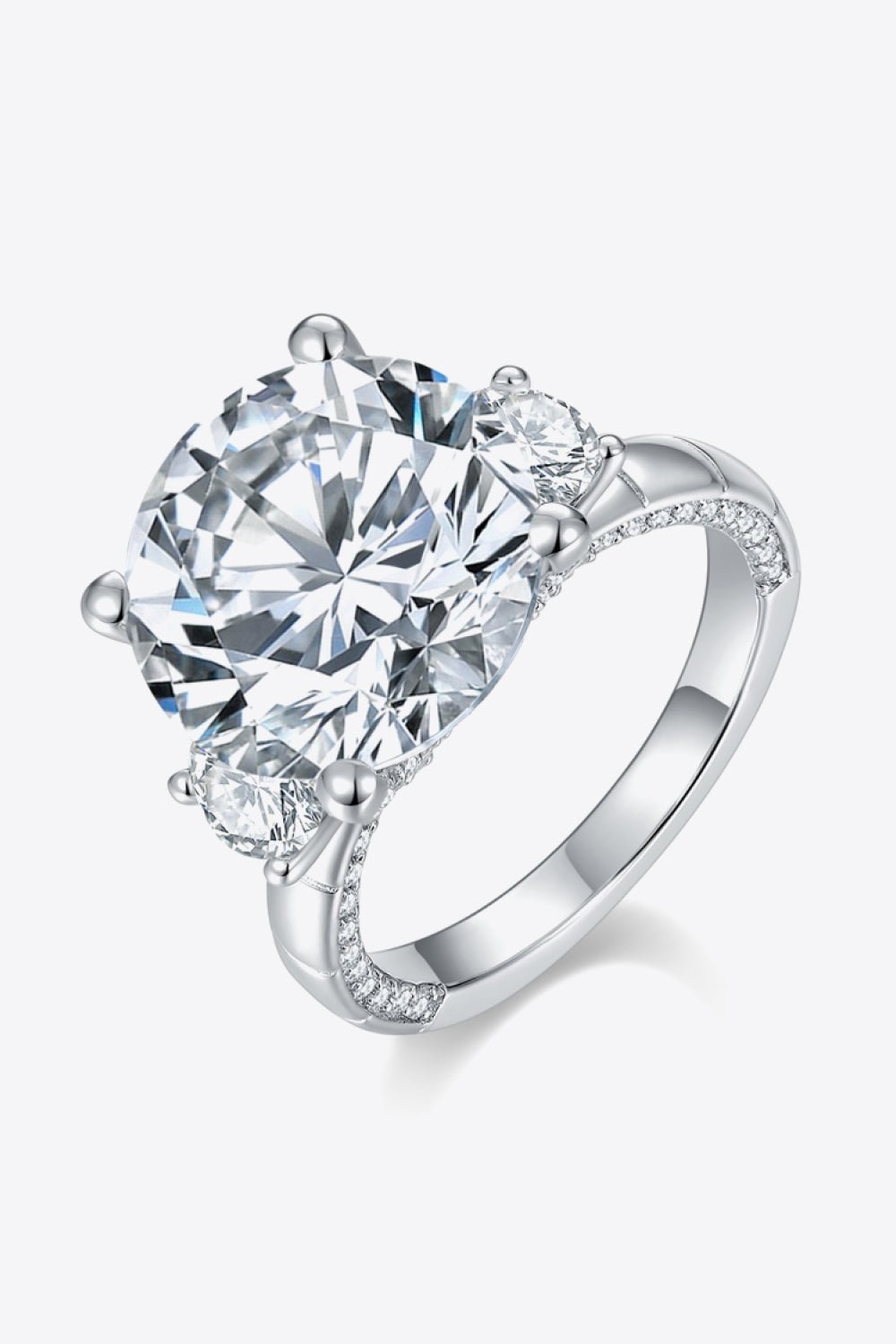 8.6 Carat Moissanite Platinum - Plated Ring - Velvoza