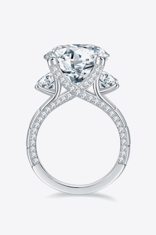 8.6 Carat Moissanite Platinum - Plated Ring - Velvoza