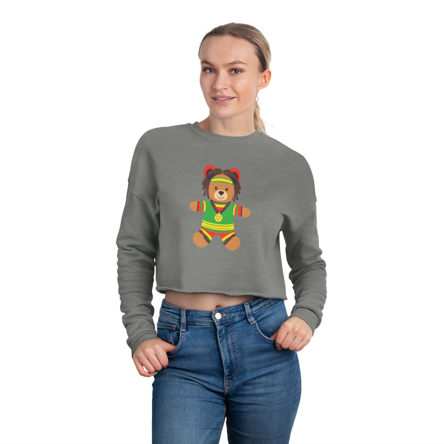 RastaBear Cropped Sweatshirt for Women