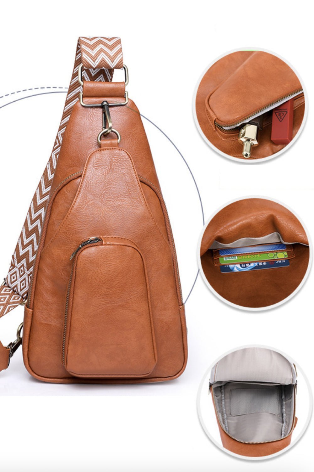 Adored Take A Trip PU Leather Sling Bag - Velvoza